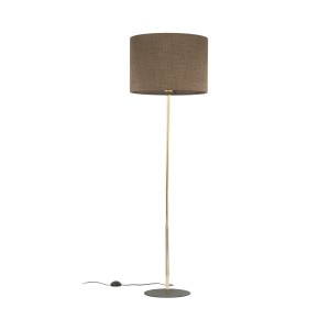 Lampa podłogowa, elegancka złota noga UMBERTO E27 brązowy klosz 16031 TK Lighting