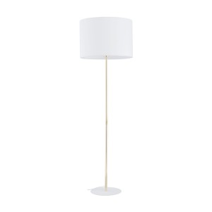 Lampa podłogowa UMBERTO E27 Złota noga klosz abażur biały 16033 TK Lighting
