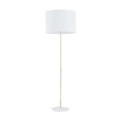 Lampa podłogowa UMBERTO E27 Złota noga klosz abażur biały 16033 TK Lighting