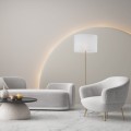 Lampa podłogowa UMBERTO E27 Złota noga klosz abażur biały 16033 TK Lighting