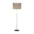 Lampa podłogowa złota noga czarna podstawa UMBERTO lniany klosz 16035 TK Lighting
