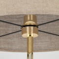 Lampa podłogowa złota noga czarna podstawa UMBERTO lniany klosz 16035 TK Lighting