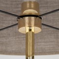 Lampa podłogowa złota noga czarna podstawa UMBERTO lniany klosz 16035 TK Lighting