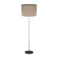 Lampa podłogowa złota noga czarna podstawa UMBERTO lniany klosz 16035 TK Lighting