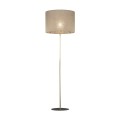 Lampa podłogowa złota noga czarna podstawa UMBERTO lniany klosz 16035 TK Lighting