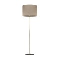 Lampa podłogowa złota noga czarna podstawa UMBERTO lniany klosz 16035 TK Lighting