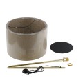 Lampa podłogowa złota noga czarna podstawa UMBERTO lniany klosz 16035 TK Lighting