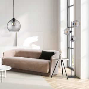 Lampa wisząca z kulistym, szklanym kloszem w kolorze grafitowym 4292 TK Lighting