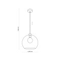 Lampa wisząca z kulistym, szklanym kloszem w kolorze grafitowym 4292 TK Lighting