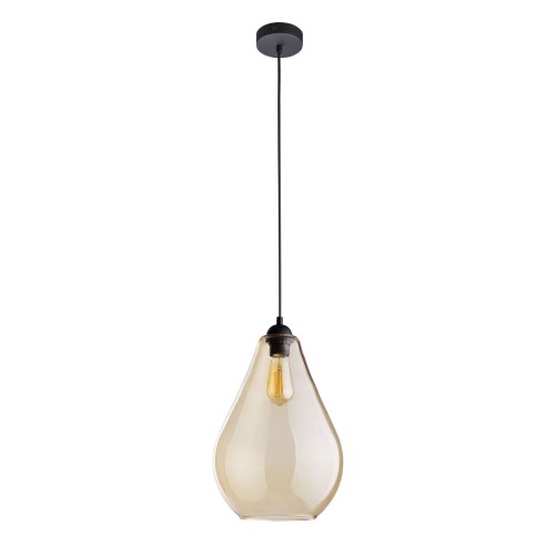 Lampa wisząca FUENTE gwint E27 moc 15W styl nowoczesny szklany klosz | czarny 4322 TK lighting