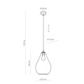 Lampa wisząca FUENTE gwint E27 moc 15W styl nowoczesny szklany klosz | czarny 4322 TK lighting