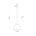 Lampa wisząca pojedyncza z kloszem w kształcie kopuły E27 10175 TK Lighting