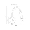 Kinkiet czarny do sypialni, z włącznikiem i gniazdem USB 10200 TK Lighting
