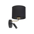Kinkiet RICHI gwint E27 moc E27 - 60W + G9 - 6W styl nowoczesny klosz tkanina | czarny 4234 TK lighting