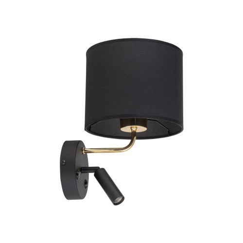 Kinkiet RICHI gwint E27 moc E27 - 60W + G9 - 6W styl nowoczesny klosz tkanina | czarny 4234 TK lighting