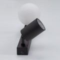 Kinkiet ścienny czarny z reflektorkiem i szklanym kloszem 10148 TK Lighting
