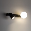 Kinkiet ścienny czarny z reflektorkiem i szklanym kloszem 10148 TK Lighting