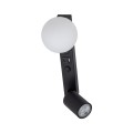 Nowoczesny kinkiet czarny z 2 źródłami światła, ładowarka USB 10152 TK Lighting