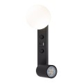 Nowoczesny kinkiet czarny z 2 źródłami światła, ładowarka USB 10152 TK Lighting