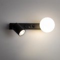 Nowoczesny kinkiet czarny z 2 źródłami światła, ładowarka USB 10152 TK Lighting