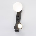 Nowoczesny kinkiet czarny z 2 źródłami światła, ładowarka USB 10152 TK Lighting