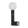 Nowoczesny kinkiet czarny z 2 źródłami światła, ładowarka USB 10152 TK Lighting