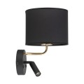 Kinkiet RICHI gwint E27 moc E27 - 60W + G9 - 6W styl nowoczesny klosz tkanina | czarny 4234 TK lighting