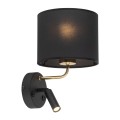 Kinkiet RICHI gwint E27 moc E27 - 60W + G9 - 6W styl nowoczesny klosz tkanina | czarny 4234 TK lighting