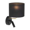 Kinkiet RICHI gwint E27 moc E27 - 60W + G9 - 6W styl nowoczesny klosz tkanina | czarny 4234 TK lighting