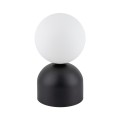 Lampka nocna z mlecznym kloszem so sypialni czarna MIKI 16044 TK Lighting