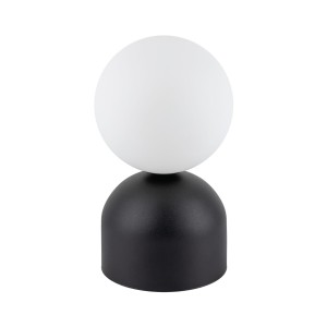 Lampka nocna z mlecznym kloszem so sypialni czarna MIKI 16044 TK Lighting