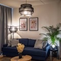 Lampka nocna z mlecznym kloszem so sypialni czarna MIKI 16044 TK Lighting