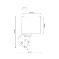 Kinkiet RICHI gwint E27 moc E27 - 60W + G9 - 6W styl nowoczesny klosz tkanina | czarny 4234 TK lighting