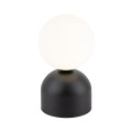 Lampka nocna z mlecznym kloszem so sypialni czarna MIKI 16044 TK Lighting