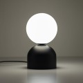 Lampka nocna z mlecznym kloszem so sypialni czarna MIKI 16044 TK Lighting