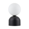 Lampka nocna z mlecznym kloszem so sypialni czarna MIKI 16044 TK Lighting