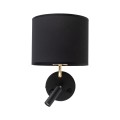 Kinkiet RICHI gwint E27 moc E27 - 60W + G9 - 6W styl nowoczesny klosz tkanina | czarny 4234 TK lighting