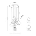 Lampa wisząca CUBUS grafit rozeta z szklanymi kloszami 10208 TK Lighting