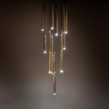Lampa wisząca Piano czarno-złota, dziesięć kloszy rurek na G9 10118 TK Lighting