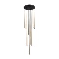 Lampa wisząca Piano czarno-złota, dziesięć kloszy rurek na G9 10118 TK Lighting