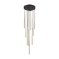 Lampa wisząca Piano czarno-złota, dziesięć kloszy rurek na G9 10118 TK Lighting
