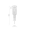 Lampa wisząca Piano czarno-złota, dziesięć kloszy rurek na G9 10118 TK Lighting