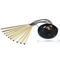 Lampa wisząca Piano czarno-złota, dziesięć kloszy rurek na G9 10118 TK Lighting