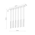 Lampa wisząca podłużna rozeta PIANO BLACK GOLD nad blat na G9 10119 TK Lighting