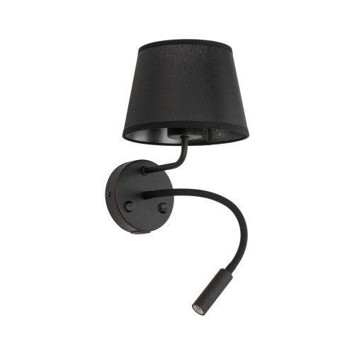 Kinkiet czarny z abażurem i elastycznym ramieniem, złącza USB 10203 TK Lighting