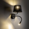 Kinkiet czarny z abażurem i elastycznym ramieniem, złącza USB 10203 TK Lighting