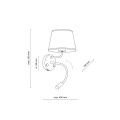 Kinkiet czarny z abażurem i elastycznym ramieniem, złącza USB 10203 TK Lighting