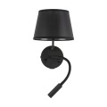Kinkiet czarny z abażurem i elastycznym ramieniem, złącza USB 10203 TK Lighting