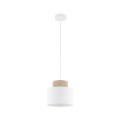 Lampa wisząca z kloszem białym, juta w stylu boho na E27 10078 TK Lighting