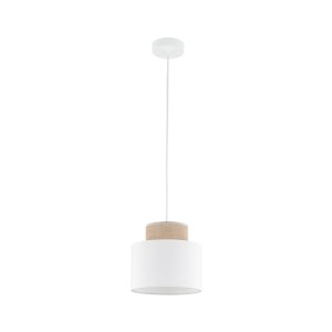 Lampa wisząca z kloszem białym, juta w stylu boho na E27 10078 TK Lighting